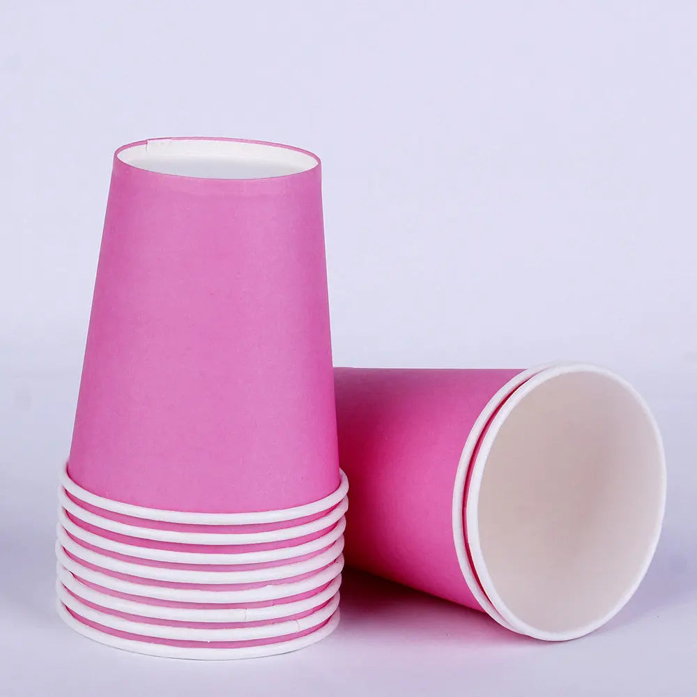 Solid Color Disposable Tableware Set Party Supplies Paper Plates Cups Wedding Birthday Party Decorations Adult Favor