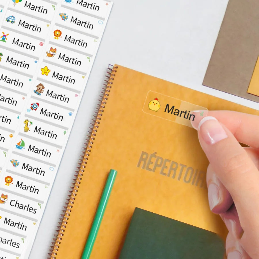 ‌Personalized Waterproof Name Stickers for School - Custom Tags for Kids, Lunch Boxes & Water Bottles,Multilingual Labels‌