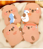 4 books 240 pages Capibala self-adhesive sticky notes for students, cute messages, white sticky notes, capybara office logs