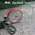 Orienteering Compass Lanyard Waterproof 360-degree Rotating Dial Luminous Display Magnifying Glass Map Scale Camping Compass