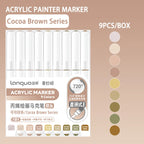 Languo 9pcs/box Soft Brush Acrylic Marker Pen Set，DIY Hand Drawn,Paint Art Markers pens,Student Graffiti Acrylic Paint Pens,M720