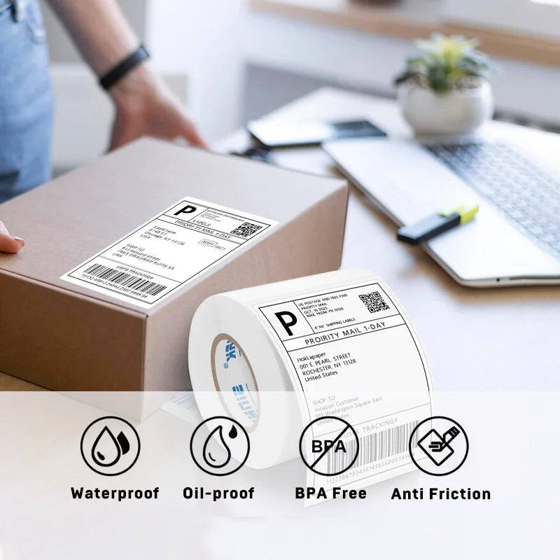 4"x6" Thermal Label Paper 100x150mm 350 Sheets/Roll Adhesive Stickers For Shipping Label Printer DHL UPS Express Barcode