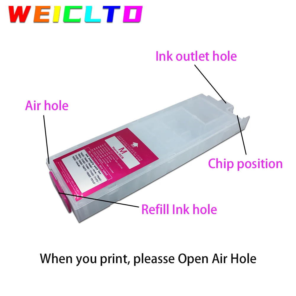 600ML+320ML Empty Refill Ink Cartridge For Epson Workforce Pro WF-C5390 WF-C5890 WF-C5810 WF-C5310 Printer No Chip