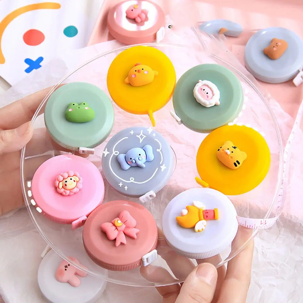 Cartoon 150cm/60" Tape Measures Portable Retractable Ruler Children Height Ruler Centimeter Inch Roll Sewing Tailor Tape Measure