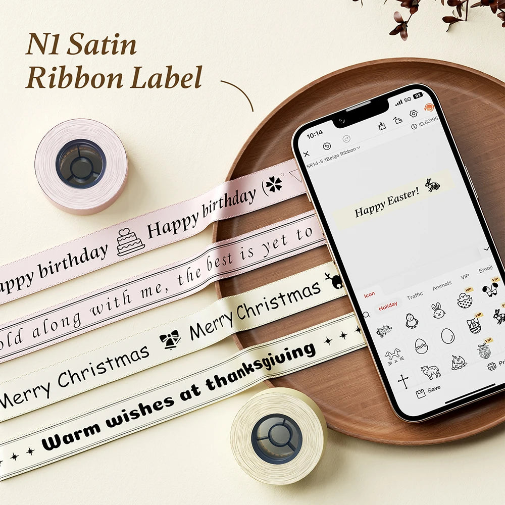 Niimbot N1/B18 Thermal Transfer Label Sticker Printer Mini Label Maker With Ribbon PET Papers For Jewelry Store Cable Cosmetics