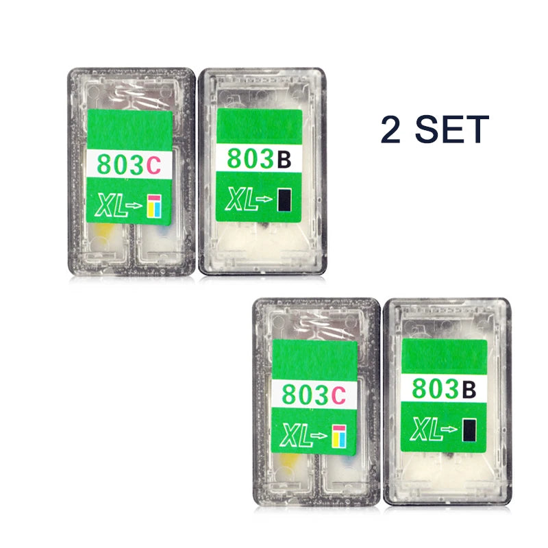 Vilaxh 803 803XL Cartridge for Coffee Printer for HP 803 Color for Cake Chocolate Coffee for Refillable Edible Ink Cartridge
