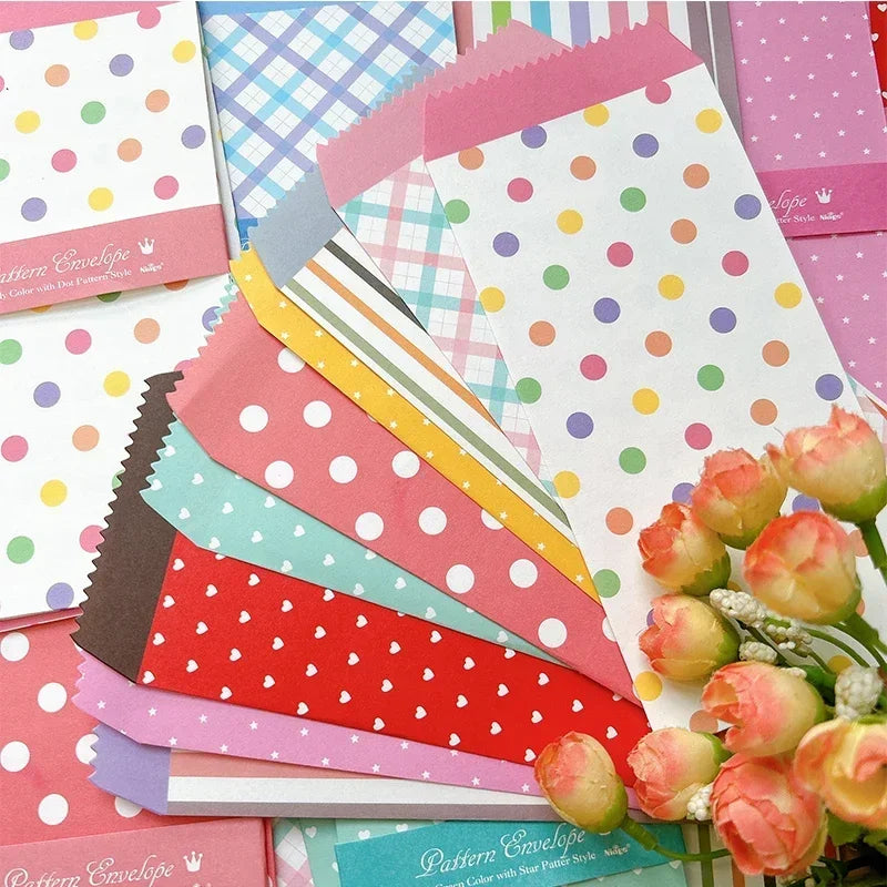 100Pcs Colorful Printing daily romance life envelope pink daisy Office Paper Envelopes Oil painting School Supplies 175*88mm