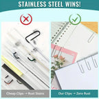 300pcs Silver Paper Clips, 28mm Office Binding Paper Clips, Suitable for Office File Storage, School, Home.