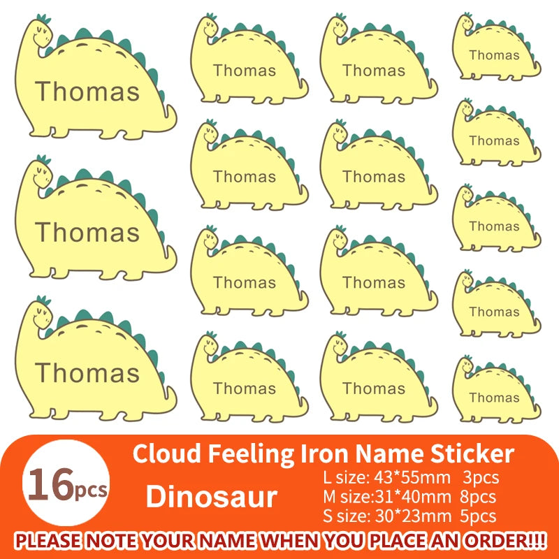 Multi Style Personalized Embroidery Name Sticker Clothes Label Decals Washable Iron On Tags Children Uniform Stickers Custom