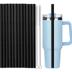 12Pcs Color Replacement Straws for Stanley 30/40 oz Tumbler , 12 in Long Reusable Plastic Straws for Stanley Cup, Plus 2 Brush