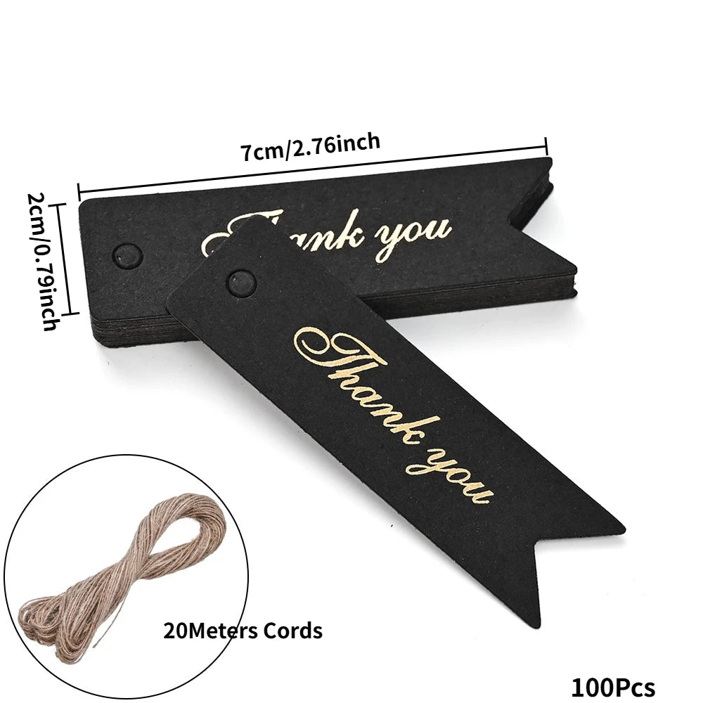 Kraft Paper Tags With Strings Handmade With Hang Garment Tags For Jewelry Crafts Price Candy/Gift/Cookies Display Label Card