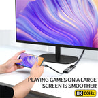 8K@60Hz USB C to DisplayPort 1.4 Adapter 4K@144Hz Thunderbolt 4/3 Converter Type C to DP For MacBook iPhone 15 16 17 iPad Laptop