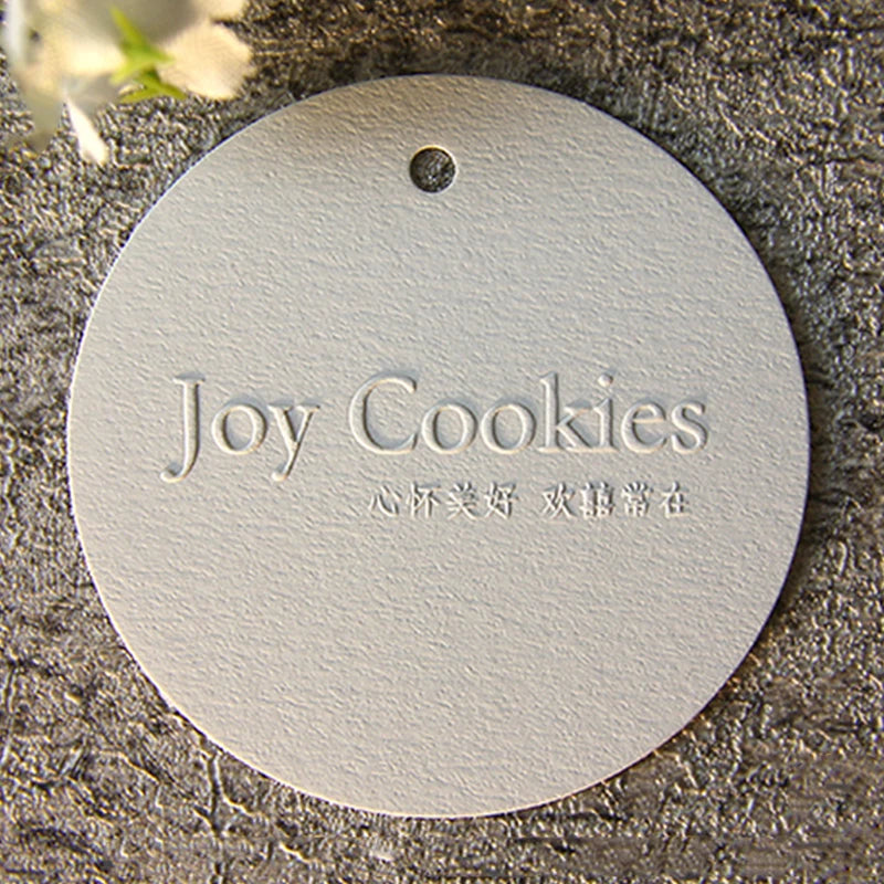 Special Paper Bump Printing Fashion Embossed Letter Tag Women's Clothing Personality Design Custom Factory Direct Sales