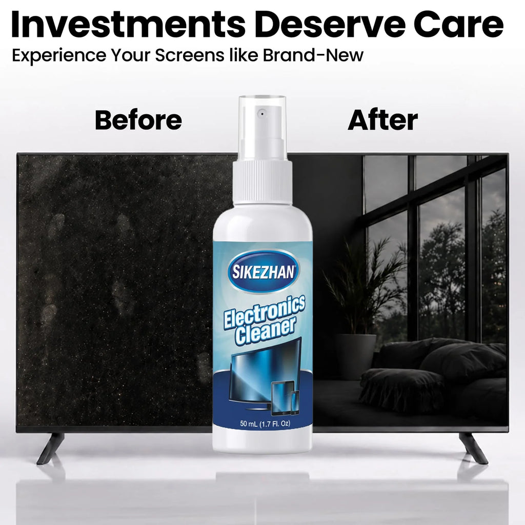All-in-One Screen Mist Cleaner with Washable Cloth; Portable Spray for Car Touchscreen, Smart TV & Computer; Safe & Eco-Friendly