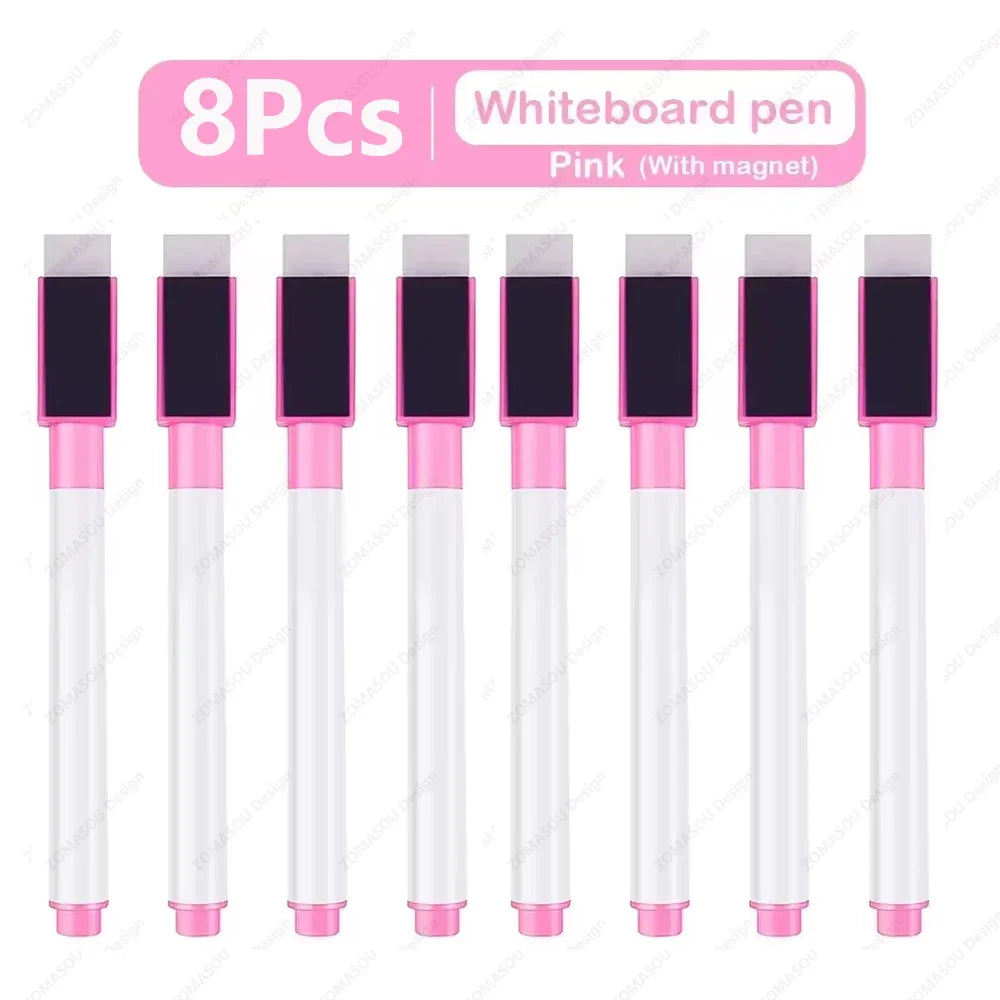 1-48Pcs Magnetic Erasable Whiteboard Pen Color Options Numbering Stationery Office Teaching Supplies for Blackboard Student Note