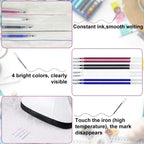 102Pcs/Set High Temperature Disappearing Erasable Gel Pen Refill Textile Fabric Marker Pens Heat Dressmaking PU Leather Sewing