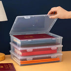 Portable A4 A5 File Organizer Multifunctional Transparent Document Storage Container Dustproof File Box Home Office Supplies