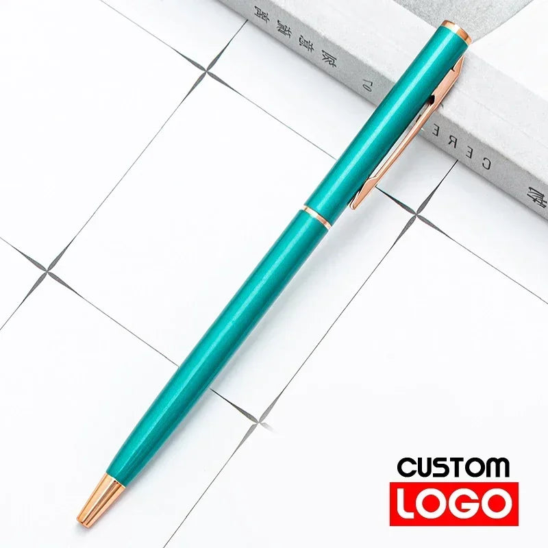 New Metal Ballpoint Pen Rose Gold Pen Custom Logo Advertising Ballpoint Pen  Lettering Engraved Name School&office Supplies