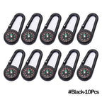 Outdoor Compass Carabiner Mini Camping Keychain Mountaineering Hiking Backpack Buckle with Compass Survival Children Gifts