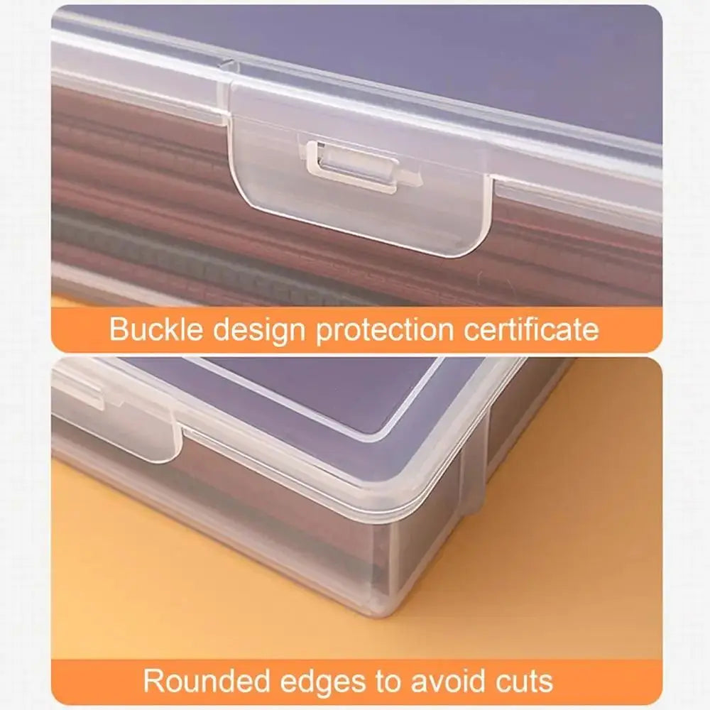 1Pc Transparent Storage Container Plastic Dustproof Box Stationery Jewelry Portable Large Capacity A4 A5 File Organizer Supplies