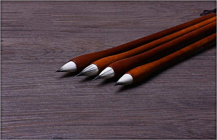 Watercolor Painting Brush Short Woolen Rabbit Mixed Hair Calligraphy Brush Chinese Running Regular Script Brush Pen Tinta China