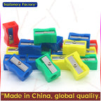 8pcs Mini Colored Single Hole Rectangular Plastic Pencil Sharpener for Elementary School Students, Manual Turning Pencil Sharpe