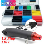 580/328/127PCS Heat Shrink Tubing Wrapping Kit 2:1 Shrinkable Wire Shrinking Wrap Tubing Wire Connect Cover Protection Sleeving