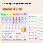 Languo 9/144 Colors Acrylic Paint Art Marker Pen DIY Painting Drawing Card Ceramic Stone Mug Glass Fabric Clothes Art Supplies