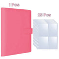 A5 Notebook Photocard Binder 25pcs Page(4 Grids)  PU Leather Loose Leaf Organizer Photo Binder Book Kpop Photo Albums Idol Cards