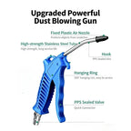 Pneumatic Air Duster Gun, High Pressure Air Compressor Attachment for Industrial Dust Cleaning