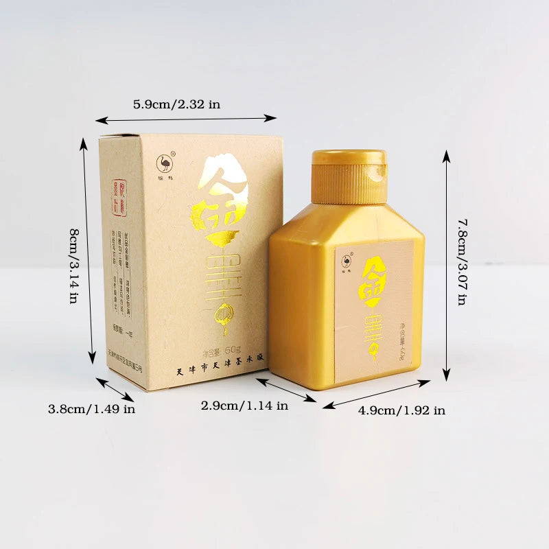 A Bottle Chinese Calligraphy Ink,60g Bottle Gold And Silver Colors,Brush Lettering Writing,Calligraphy Practice Ink