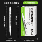 3/6/12 Pcs Waterproof Marker Pen White Black Inks  2mm Tip For Rock Painting Stone Ceramic Glass Wood Tire Fabric Metal Canvas