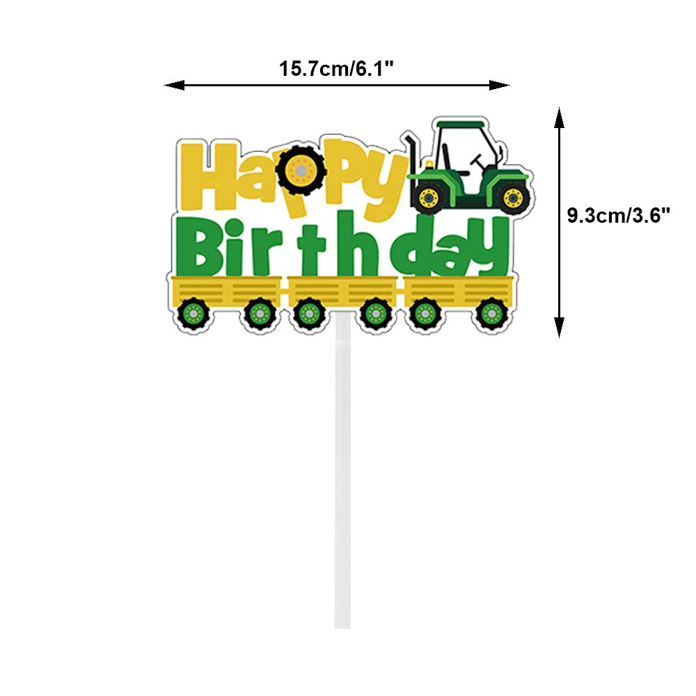  Green Tractor Birthday Party Supplies Farm Tractor Paper Plates Cup Napkins for Tractor Birthday Party Decoration Supplies