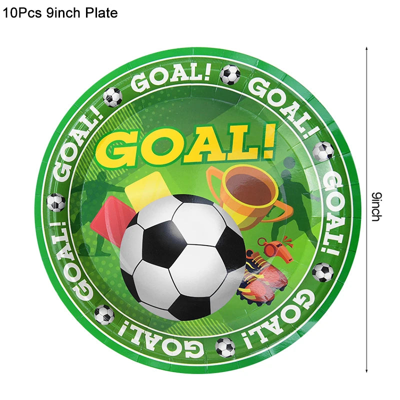 Soccer Party Disposable Tableware Paper Plates Cups Napkins Tablecloth Kids Boys Football Birthday Party Decoration Supplies