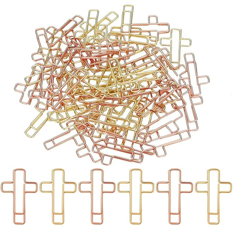 20/50PCS Gold Cross Bible Paper Clips - Versatile Bible Study Supplies, Also Great As Journaling Paper Clips and Bookmarks