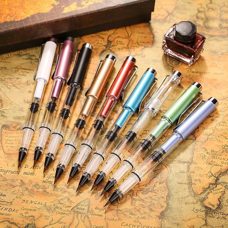 9 Color Piston Brushes Calligraphy Brushes Watercolor Brushes Paint Pen Stationery Art Schoo Supplies for Chinese Painting