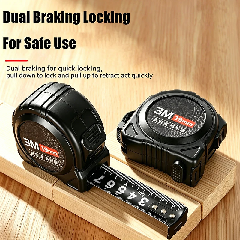 Self-locking/Brake Dual-mode Steel Telescopic Tape Measure, High-precision Wear-resistant Heavy-duty Reliable Measuring Tool.