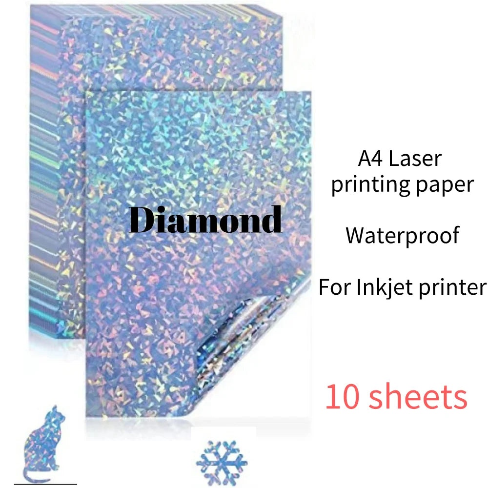 10/50pcs Waterproof sticker paper A4 Laser Inkjet Printer Paper White Glossy Transparent  Self Adhesive Sticker Label Copy Paper
