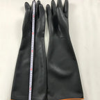 Acid and alkali resistant black lengthened anti-corrosion waterproof industrial latex thickened rubber gloves