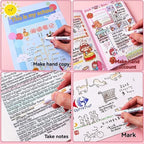 6-24pcs/set Heart Flower Line Shape Highlighter Pen Roller Tip Curve Liner Marker Kawaii Cute Stationery School Supplies