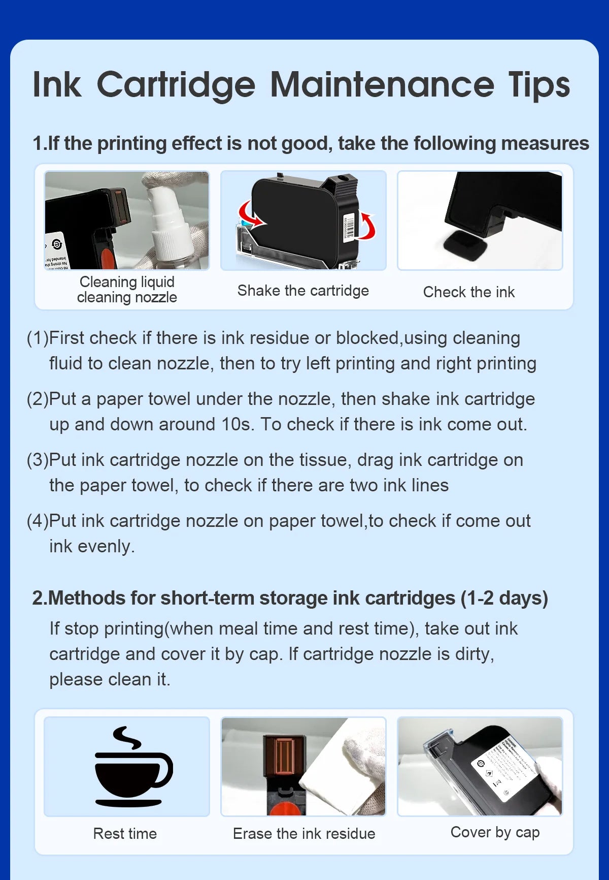 Yhan 2588 compatible quick-dry ink cartridge 12.7mm print height universal for unencrypted handheld printer