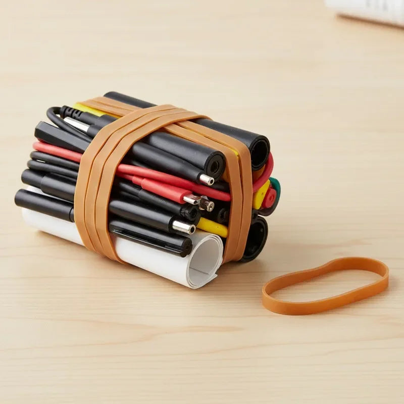 60/20PCS Widened Elastic Band Multipurpose Yellow Rubber Bands 6cm Big Size Stretchable Sturdy Rubber Elastic Band Office Supply