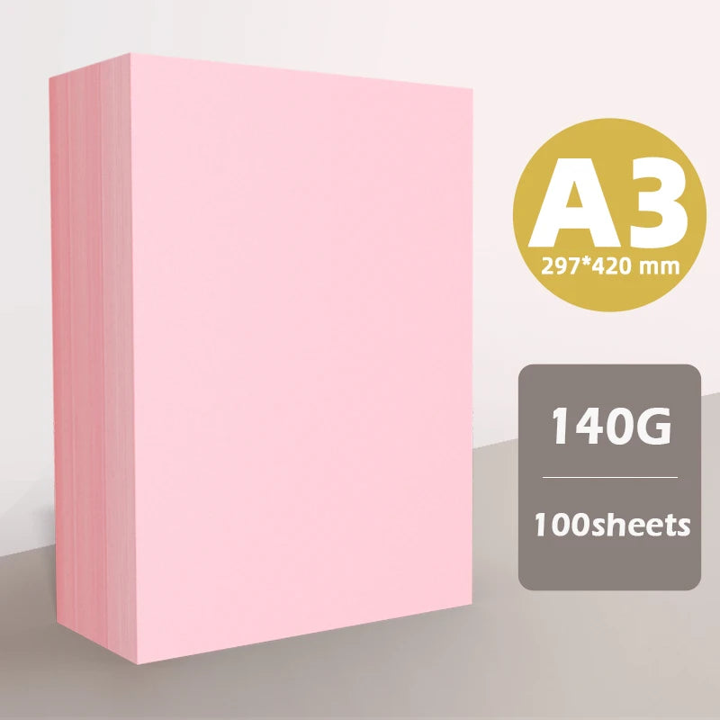 Pink Copy Paper Ppink A4 Paper B5 Printing Paper A5 Color 80G Thickened 140g Gram A3 Color Paper 160G For Handmade Name Brand