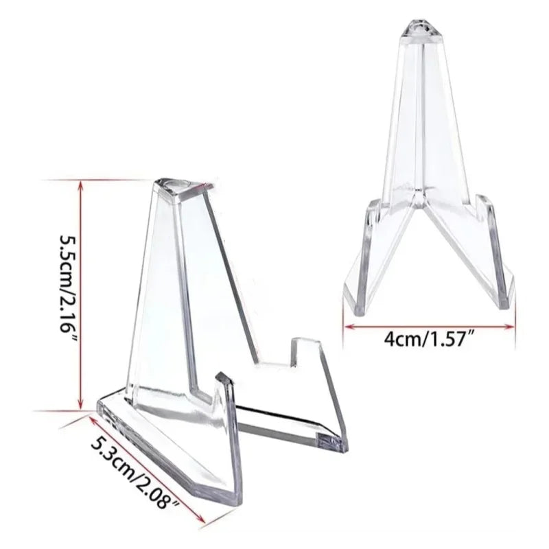 30 Pack Triangular Card Display Stand – Mini Acrylic Holder for Photos, Idol Pictures, Coin & Sports Trading Cards