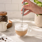 Handheld Milk Frother Stainless Steel Mini Whisk Semi-Automatic Coffee Frother for Cappuccino Latte Hot Chocolate Egg Beater Kitchen Tool