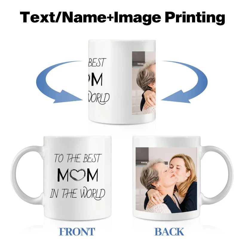 Custom Mug - Personalized Coffee Mug with Photos & Text - Unique Gift for Anniversary, Valentine's Day, and Mother's Day
