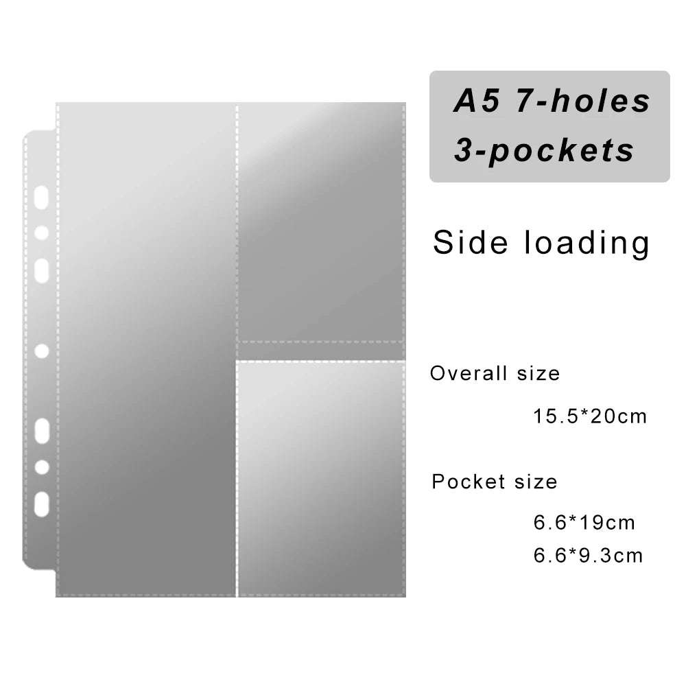 Expandable A5 3-ring Photo Album Organizer - Starry Soft-Pad Binder Album for 3" 3.5" Idol Photocard Pokemon Yu-Gi-Oh Card Album
