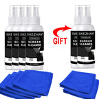 Streak-Free Screen Cleaner Spray Kit & Microfiber Cloth for Smart TV LCD LED OLED Monitor Laptop Tablet IPad Car Cleaning 60ml