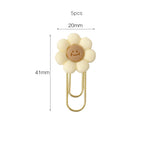 5PCS flower Paper Clips cream Bookmarks Planner Clips for Fun Office Supplies School Gifts