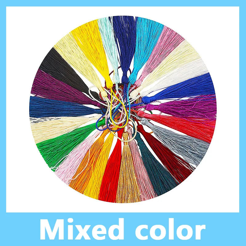 100pcs/Pack 13cm Tassel Silk Fringe Silky Floss Bookmark Tassels Mini Tassels for DIY Craft Jewelry Making Souvenir Bookmarks